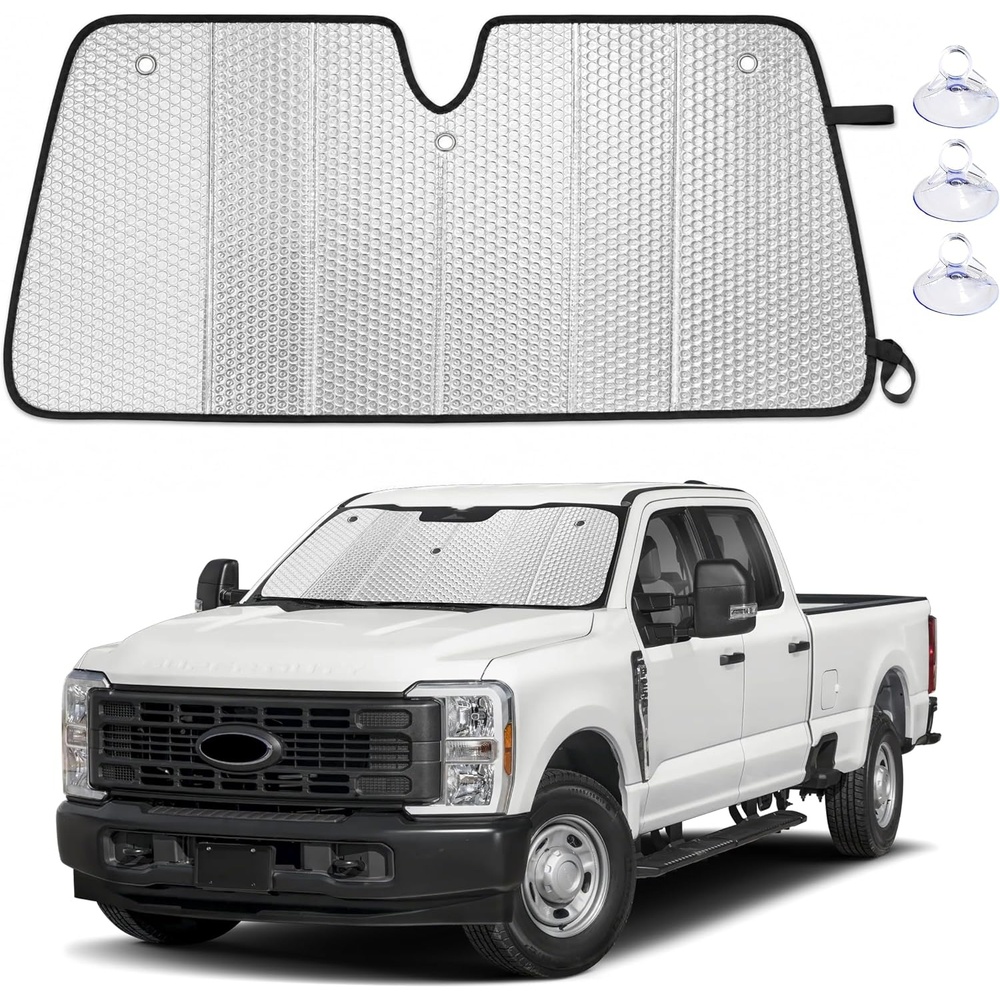 image:imageEcoNour Foldable Sun Shade Fit for Tesla Model 3Y 20172024 2025 2026  Accordion Windshield Sun Shade Front Car Window Shades Sun Visor Blocks UV Rays amp Heat Car AccessoriesFor Ford F250 20172026