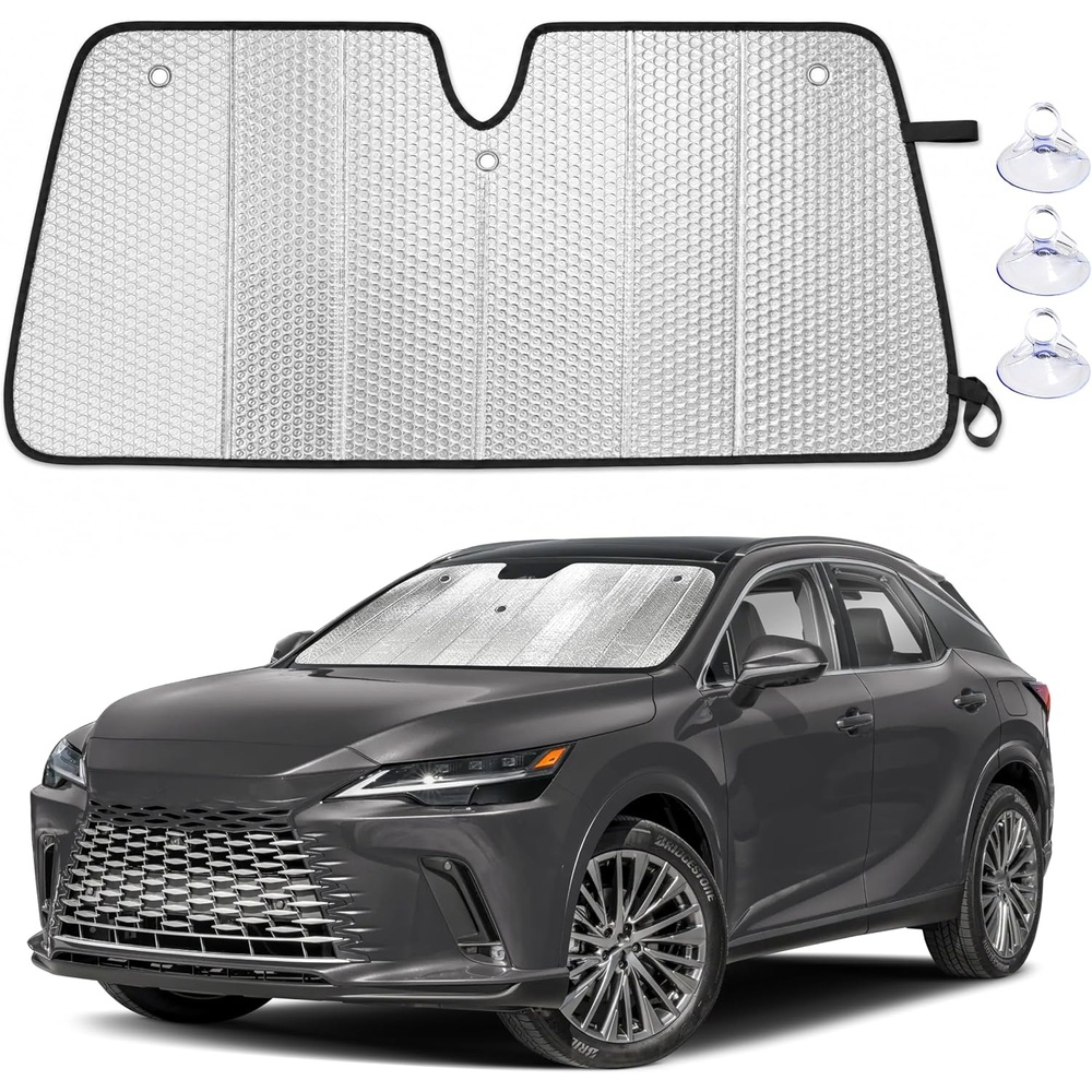 image:imageEcoNour Foldable Sun Shade Fit for Tesla Model 3Y 20172024 2025 2026  Accordion Windshield Sun Shade Front Car Window Shades Sun Visor Blocks UV Rays amp Heat Car AccessoriesFor Lexus RX 20232025