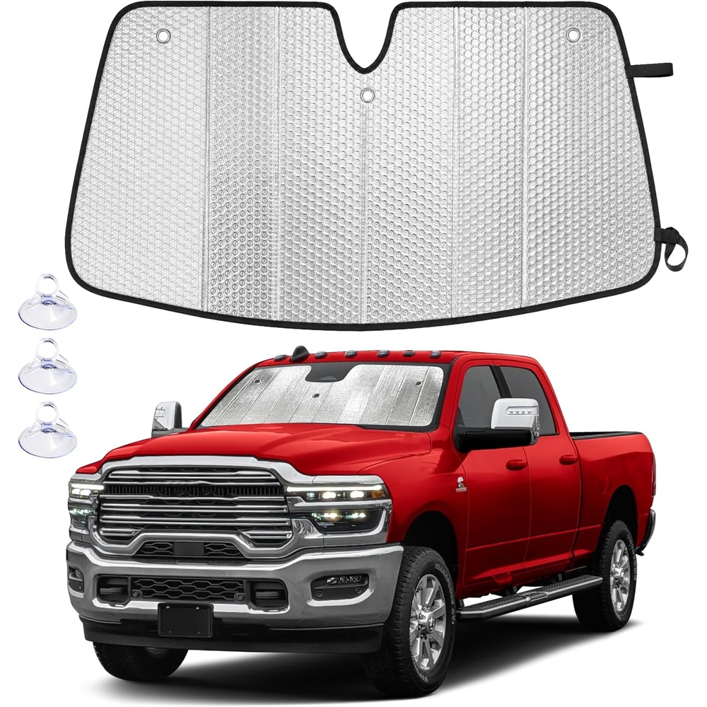 image:imageEcoNour Foldable Sun Shade Fit for Tesla Model 3Y 20172024 2025 2026  Accordion Windshield Sun Shade Front Car Window Shades Sun Visor Blocks UV Rays amp Heat Car AccessoriesFor Dodge Ram 2500 20102026