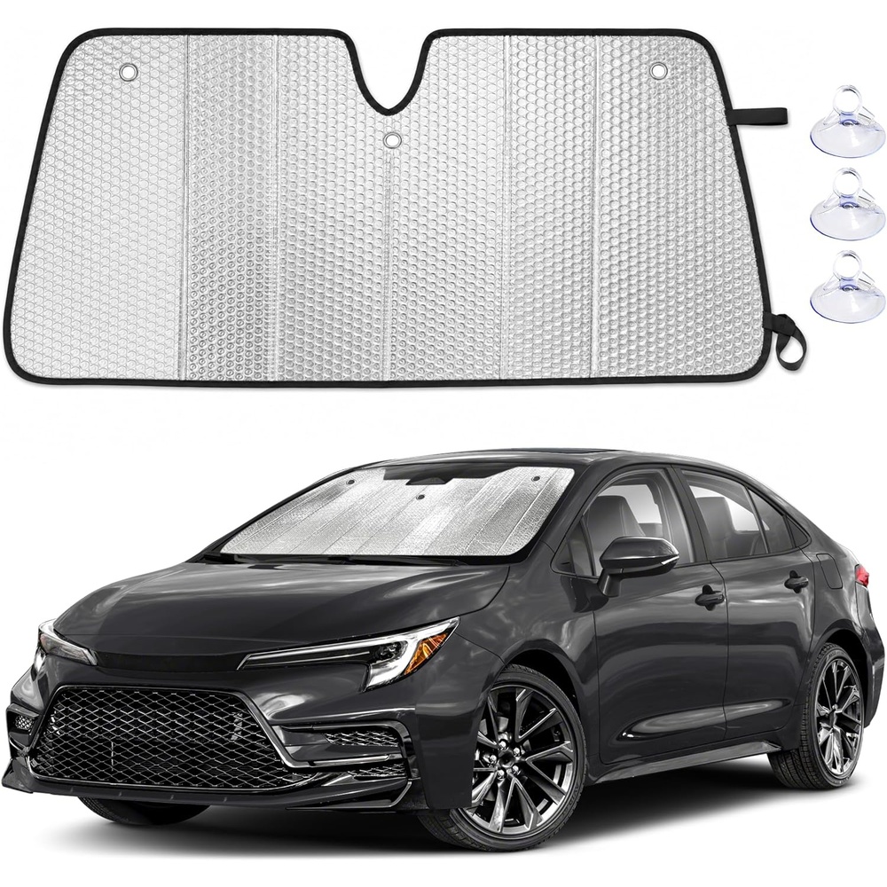 image:imageEcoNour Foldable Sun Shade Fit for Tesla Model 3Y 20172024 2025 2026 Accordion Windshield Sun Shade Front Car Window Shades Sun Visor Blocks UV Rays amp Heat Car AccessoriesFor Toyota Corolla 20192026