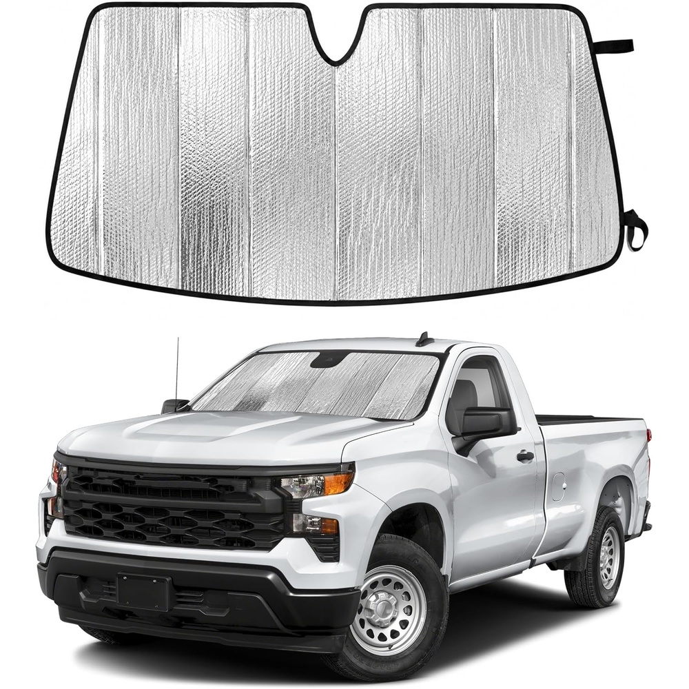 image:imageEcoNour Foldable Sun Shade Fit for Tesla Model 3Y 20172024 2025 2026  Accordion Windshield Sun Shade Front Car Window Shades Sun Visor Blocks UV Rays amp Heat Car AccessoriesFor Chevrolet Silverado 1500 20192026