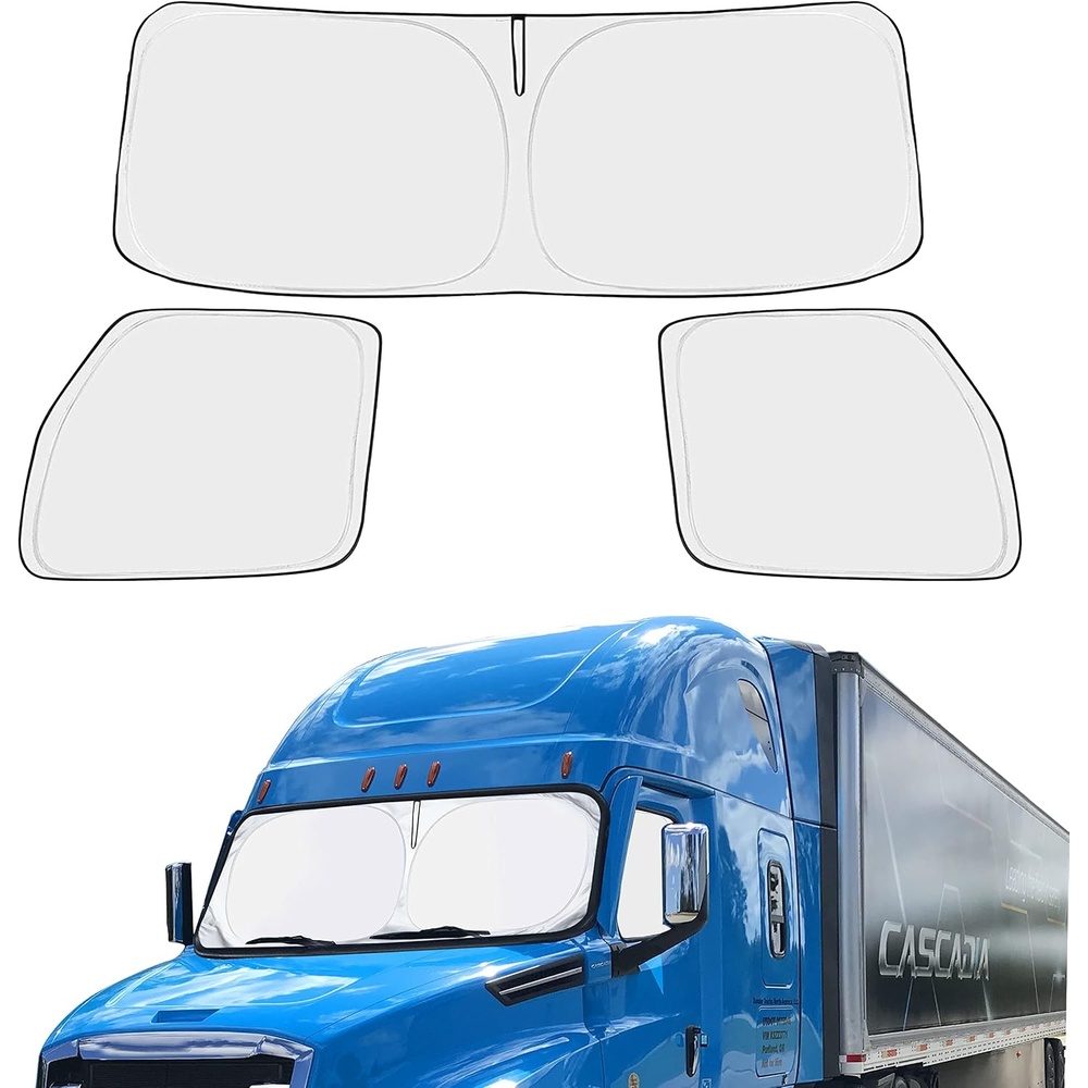 image:imageEcoNour Front Windshield amp Side Window Sunshade for Freightliner Cascadia Custom Fit 20182024 2025 SemiTruck Commercial amp Big Rig Truck Sun Shade Foldable Sun Protector Privacy Cover
