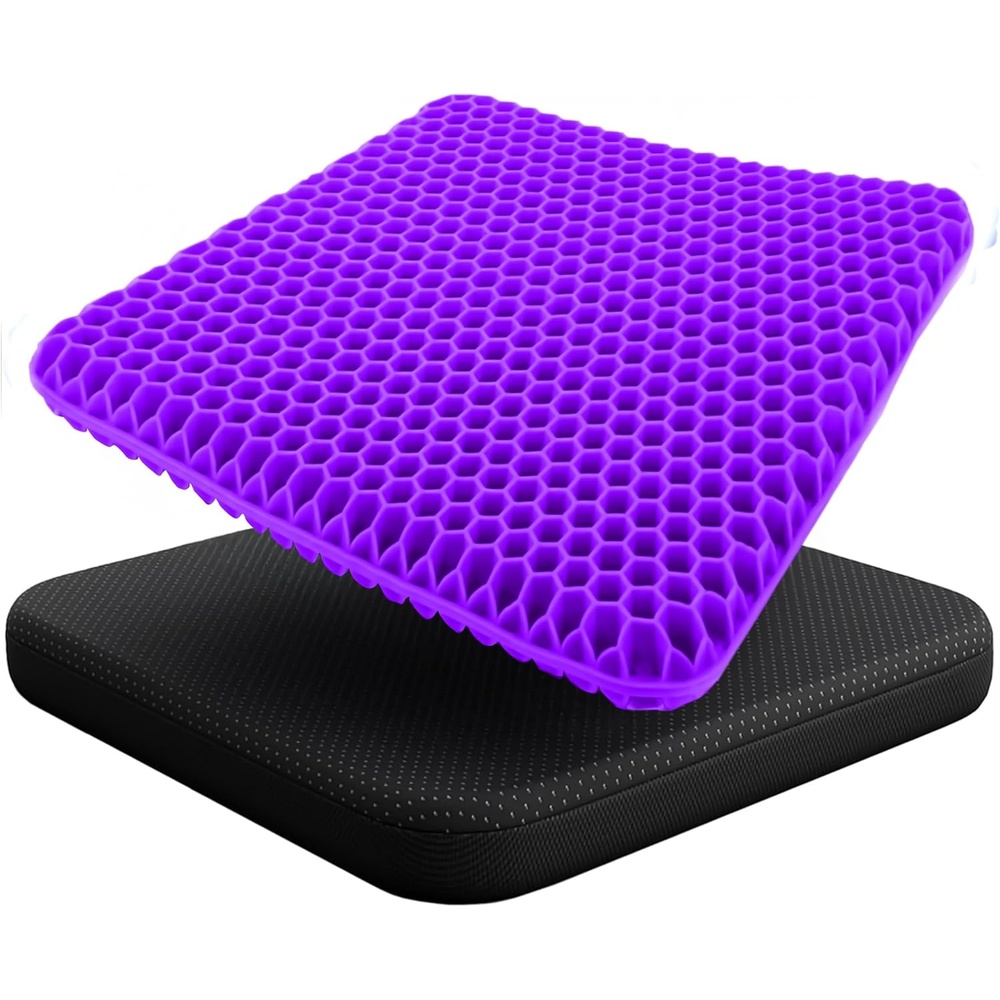 image:imageEcoNour Gel Seat Cushion for Long Sitting Large amp Thick Pressure Relief Honeycomb Support for Back Sciatica Coccyx Hip amp Tailbone Pain Seat Pad for Office Chair Wheelchair amp CarPurple