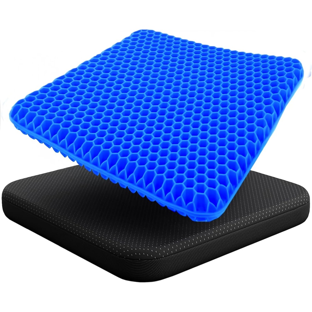 image:imageEcoNour Gel Seat Cushion for Long Sitting Large amp Thick Pressure Relief Honeycomb Support for Back Sciatica Coccyx Hip amp Tailbone Pain Seat Pad for Office Chair Wheelchair amp CarBlue