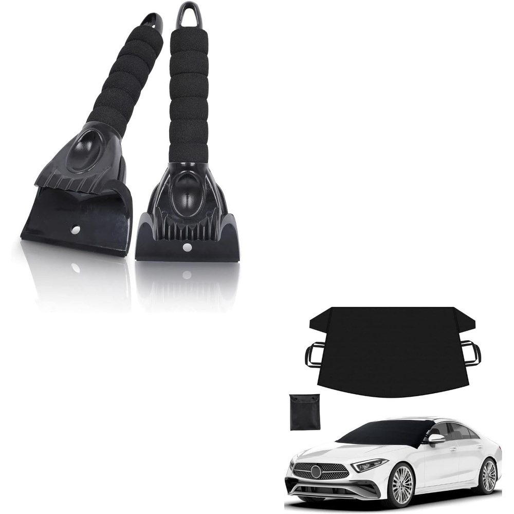 image:imageEcoNour Ice Scraper for Car Windshield 2 Pack HeavyDuty Ice Crusher for Car Windows Snow Frost amp Ice Remover with Foam Handle for Strong Grip Winter Car Cleaning Accessories