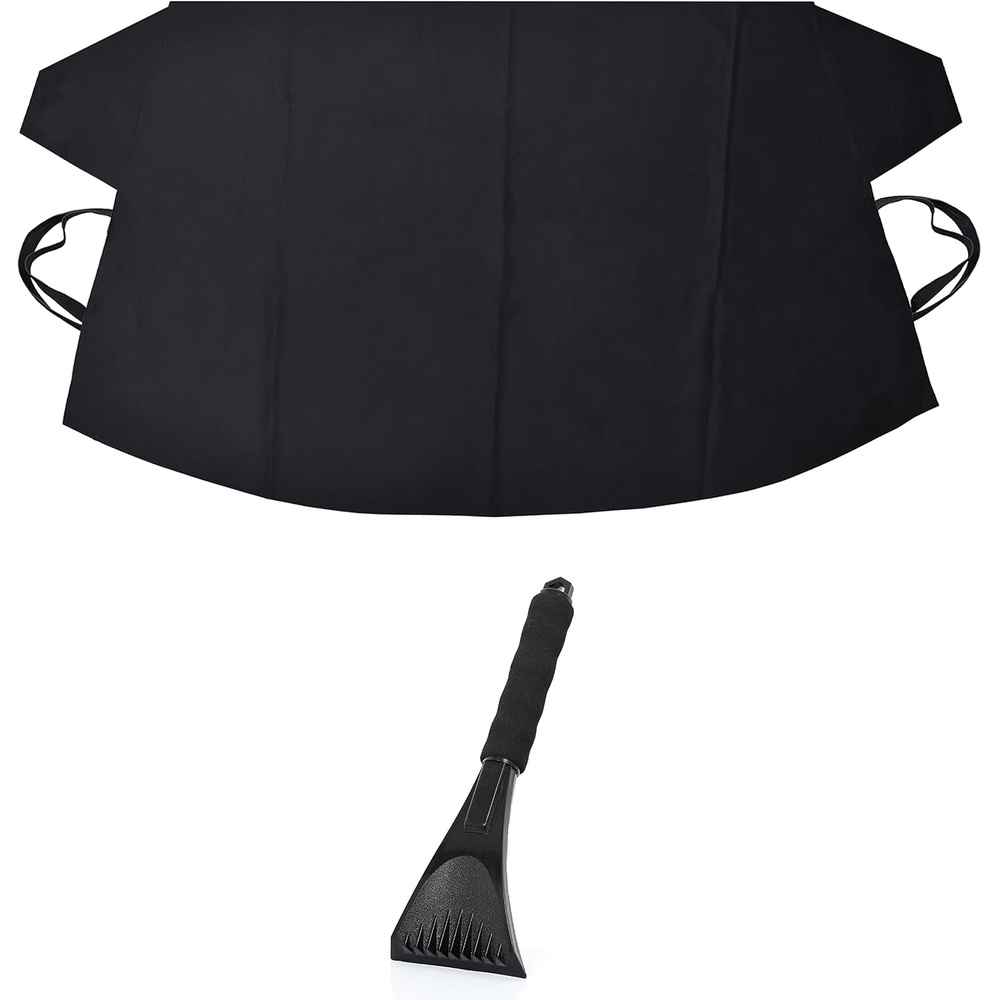 image:imageEcoNour Ice and Snow Scraper  Car Windshield Cover for Ice and Snow  Upgraded 600D Oxford Fabric Windshield Cover for Any Weather  Window Snow Scraper to Remove Snow and Ice