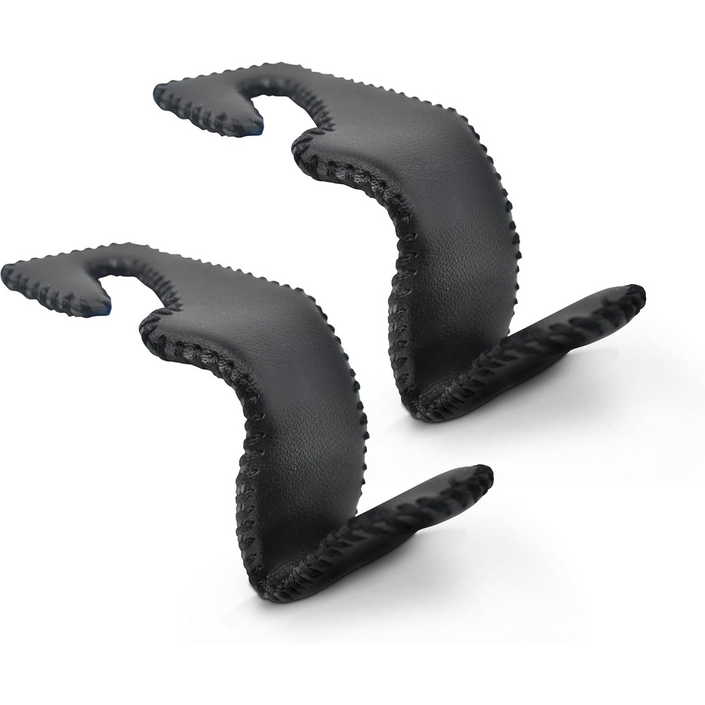 image:imageEcoNour Leather Car Seat Hooks 2 Pack Black Portable Bag Holder for Car to Keep Your Purse Groceries amp Handbags from Sliding Around Headrest Hook with Crafted Stitches