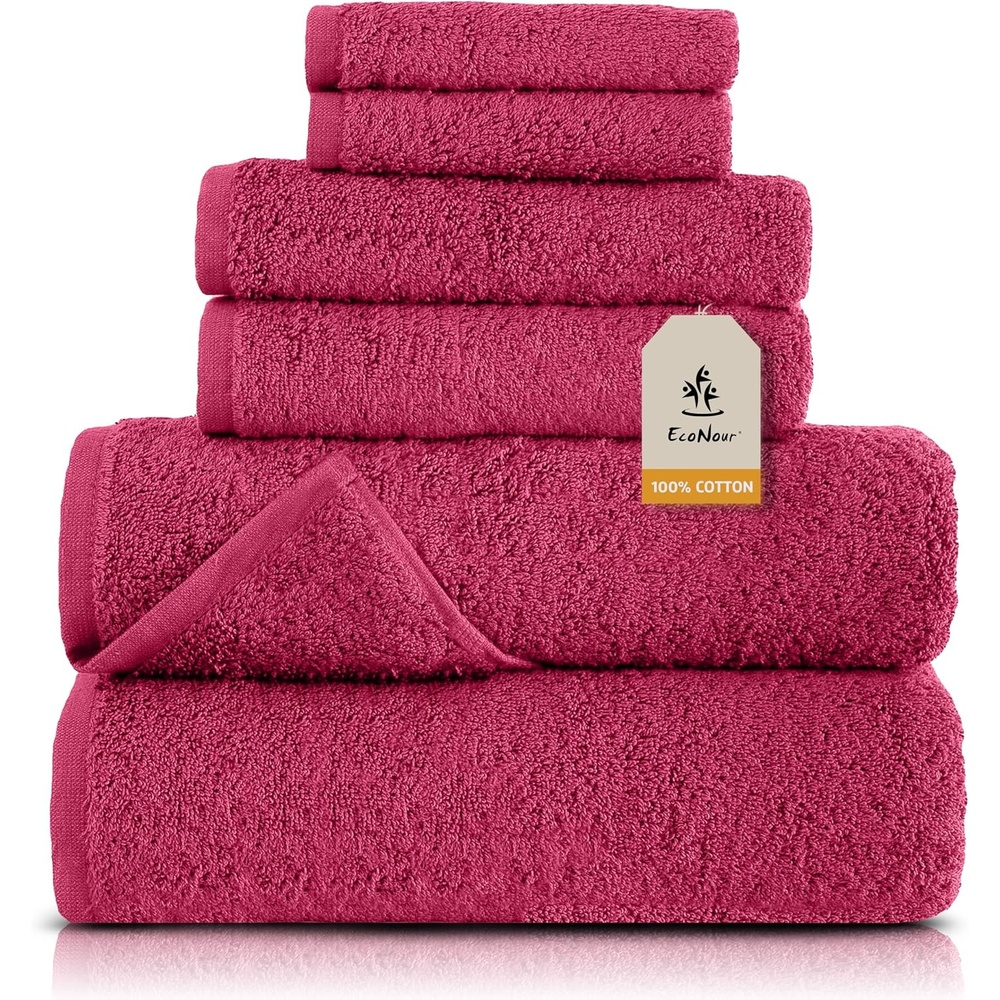 image:imageEcoNour Luxury 4Pack White Turkish Cotton Bath Towels 550 GSM 100 Cotton 27x54 Inch Ultra Soft Quick Dry amp Highly Absorbent for Bathroom Gym amp TravelPink