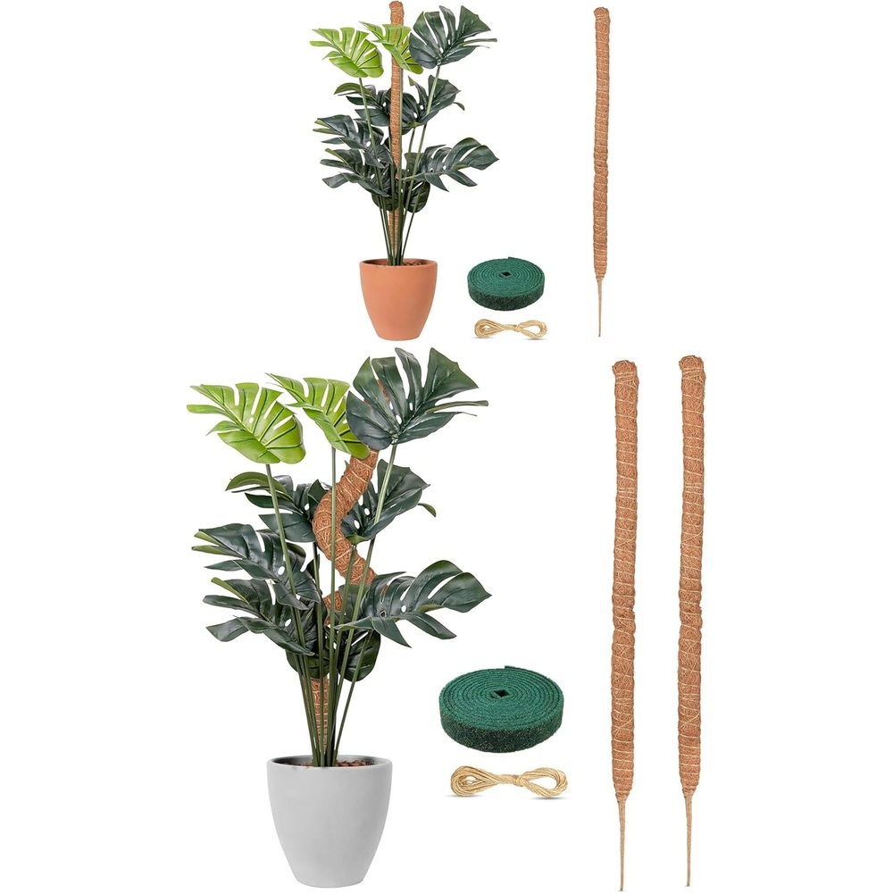 image:imageEcoNour Moss Pole for Plants 28 inches 2 Pack EcoNour Moss Pole for Plants 63 inches Monstera Support for Plant Climbing and Growth