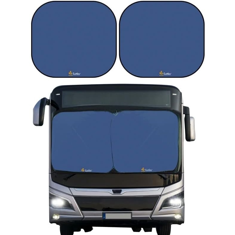 image:imageEcoNour Premium 2Piece Foldable Spring RV Windshield Sunshade Reflective 300T Nylon Keeps Your RV Cool Front RVs Trucks Motorhomes Large Bus Large Side Window XXL Each 41 x 50
