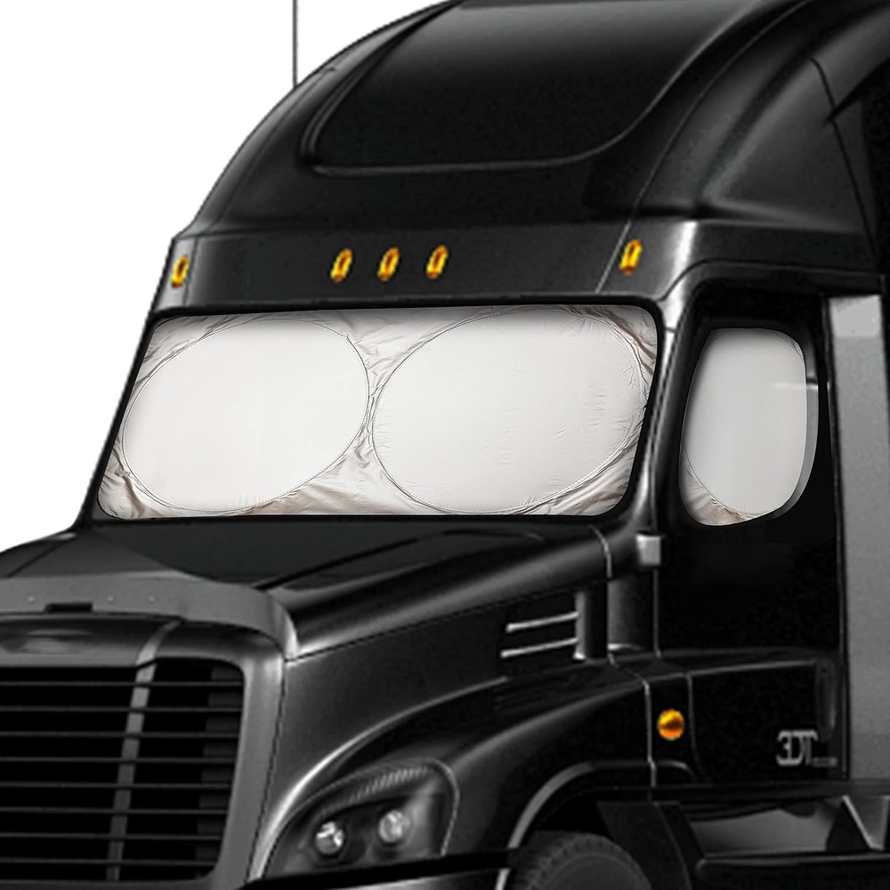 image:imageEcoNour Semi Truck Printed Sun Shade for Windshield UV Sun Protector amp Heat Blocker Sunshade 240T Front Window Shades Accessories Best for Commercial amp Big Rig Semi TruckLargeStandard