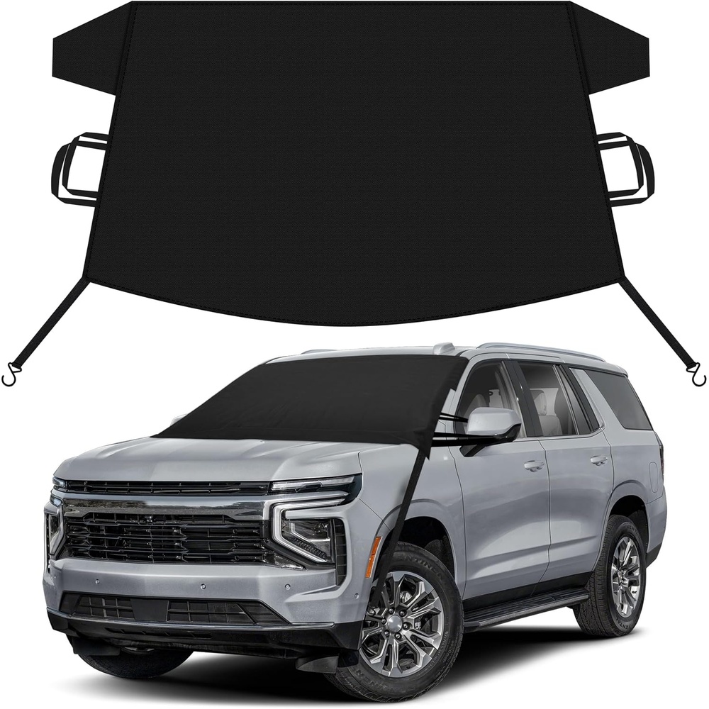 image:imageEcoNour Snow Cover for Toyota Tacoma HeavyDuty Windshield Cover for Ice and Snow Protection 600D Oxford Winter Car Cover with SHook StrapsFit for Chevrolet Tahoe