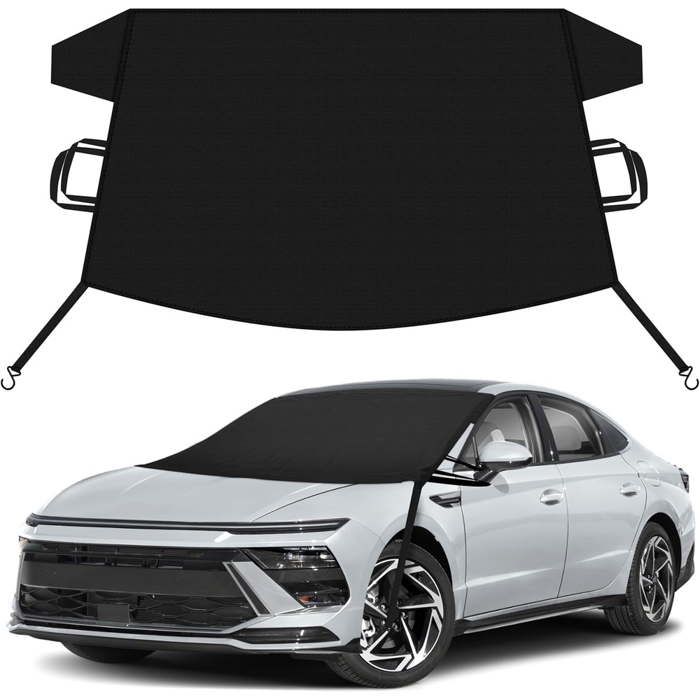 image:imageEcoNour Snow Cover for Toyota Tacoma HeavyDuty Windshield Cover for Ice and Snow Protection 600D Oxford Winter Car Cover with SHook StrapsFit for Hyundai Sonata