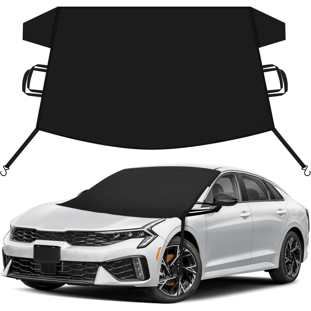 image:imageEcoNour Snow Cover for Toyota Tacoma HeavyDuty Windshield Cover for Ice and Snow Protection 600D Oxford Winter Car Cover with SHook StrapsFit for Kia Forte