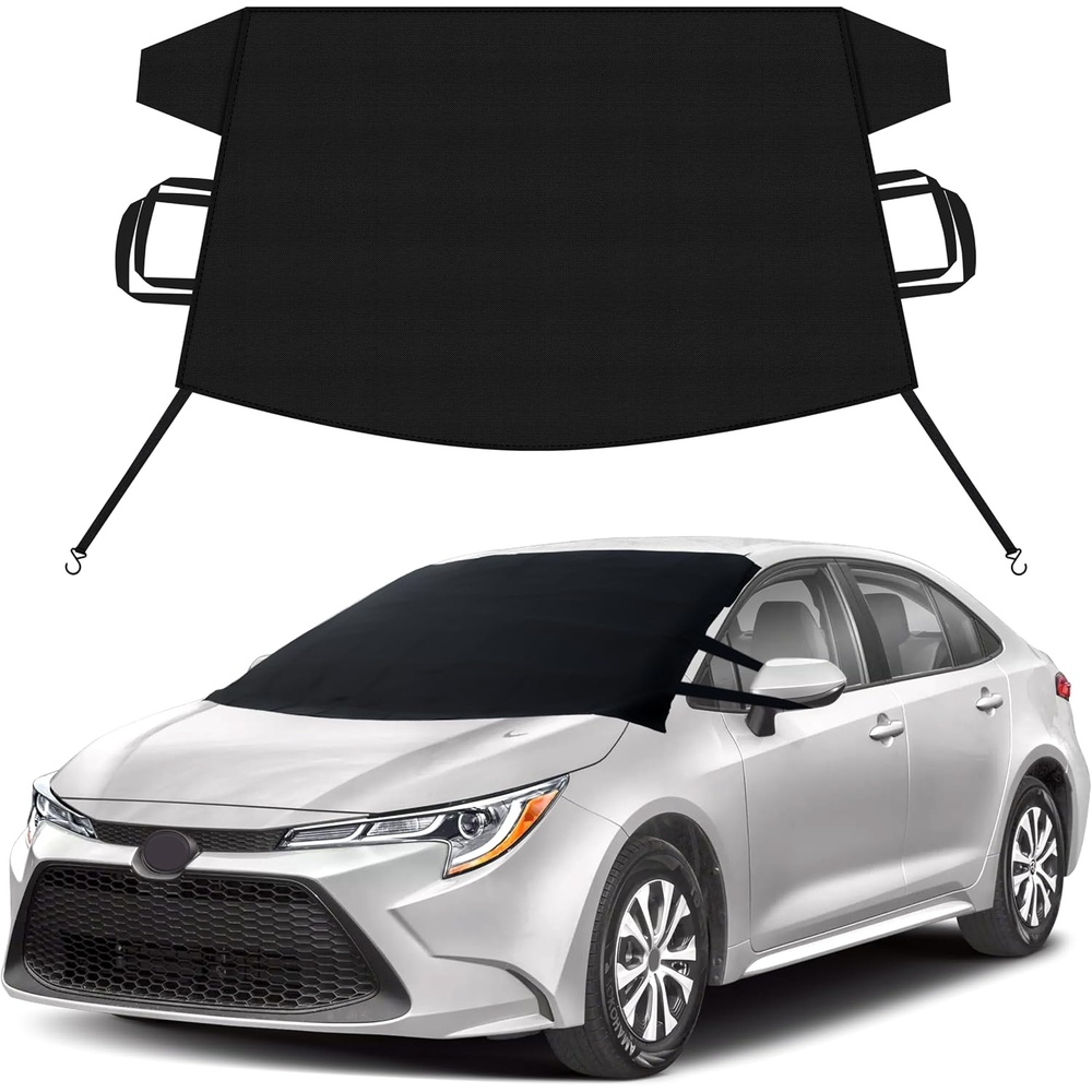 image:imageEcoNour Snow Cover for Toyota Tacoma HeavyDuty Windshield Cover for Ice and Snow Protection 600D Oxford Winter Car Cover with SHook StrapsFit for Toyota Corolla