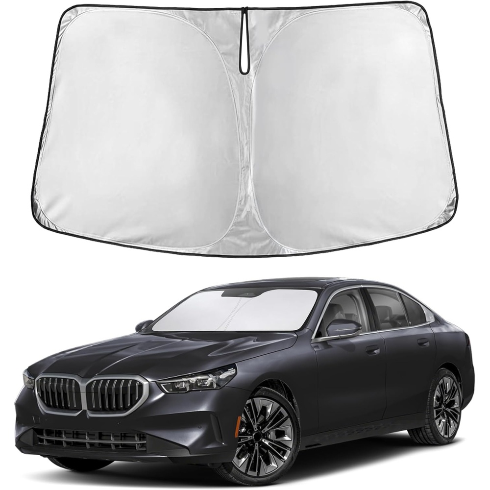 image:imageEcoNour Windshield Sunshade Compatible for BMW 5 Series 2024 2025 2026 530i 530i xDrive 540i xDrive The 550e xDrive Sun Visor for Window Sunshade Cover UV Protector Car Accessories