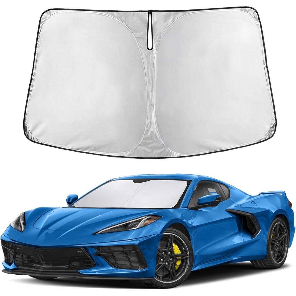 image:imageEcoNour Windshield Sunshade Compatible for Chevrolet Corvette C8 20202026 Sun Visor for Front Windshield amp Window Sun Shade Cover UV Heat Blocker amp Protector Car Accessories