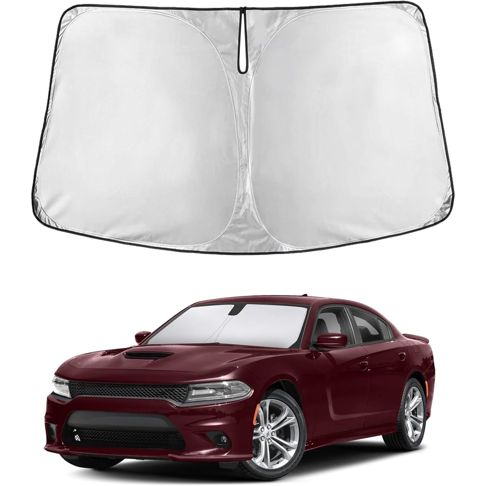 image:imageEcoNour Windshield Sunshade Compatible for Dodge Charger 20112022 2023 Sun Visor for Front Windshield amp Window Sun Shade Cover UV Heat Blocker amp Protector Car Accessories