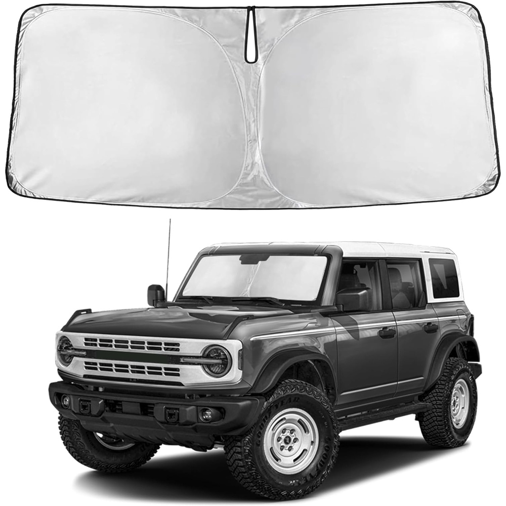 image:imageEcoNour Windshield Sunshade Compatible for Ford Bronco 20212024 2025 2026  Not for Bronco Sport Sun Visor for Front Windshield amp Window Sun Shade Cover UV Heat Protector Car Accessories