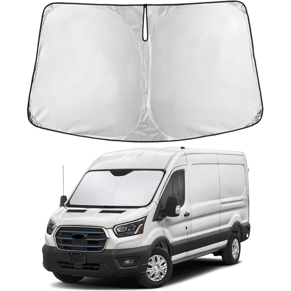 image:imageEcoNour Windshield Sunshade Compatible for Ford ETransit 20222025 2026 Sun Visor for Front Windshield amp Window Sun Shade Cover UV Heat Blocker amp Protector Car Accessories