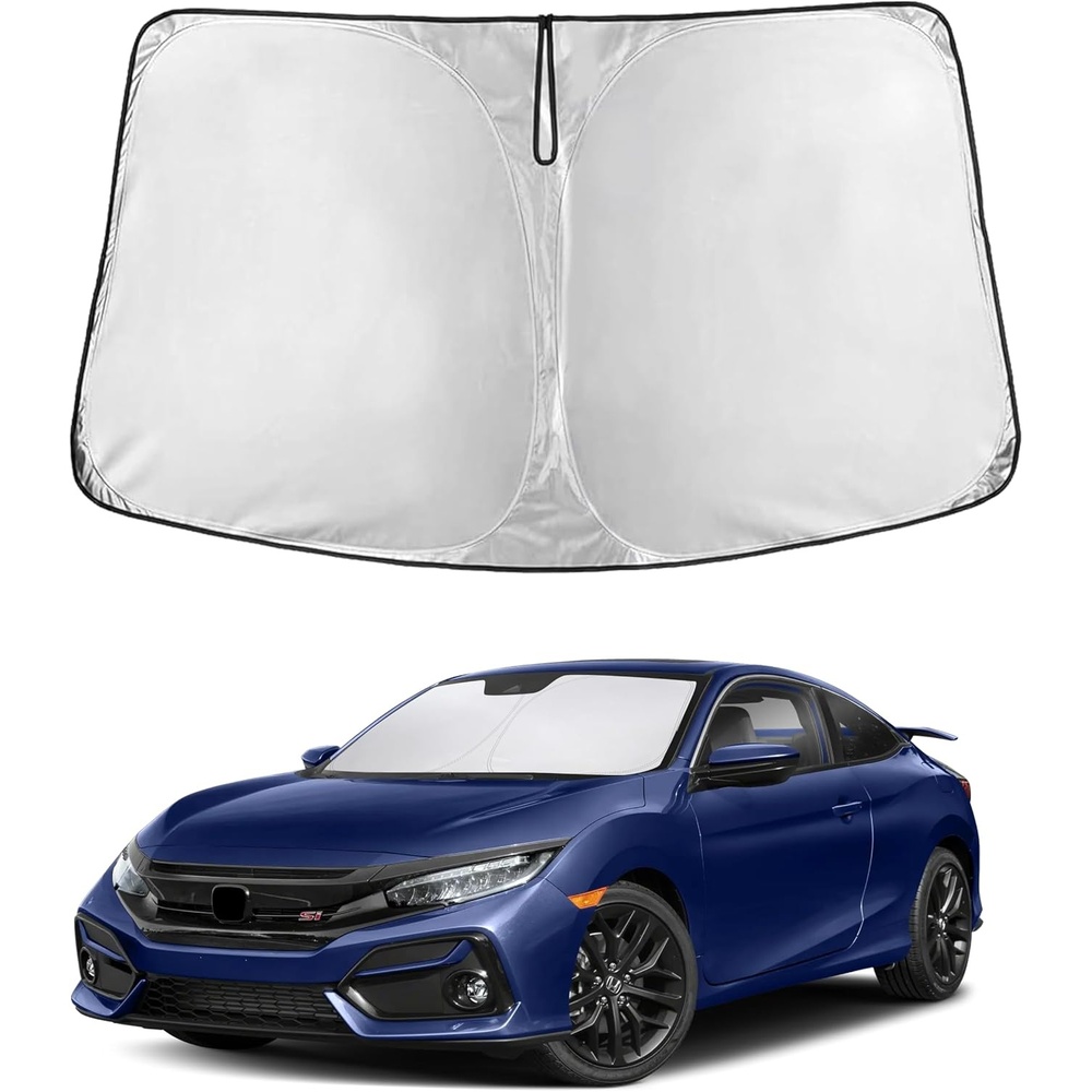 image:imageEcoNour Windshield Sunshade Compatible for Honda Civic 20162019 2020 2021 Sun Visor for Front Windshield amp Window Sun Shade Cover UV Heat Blocker amp Protector Car Accessories