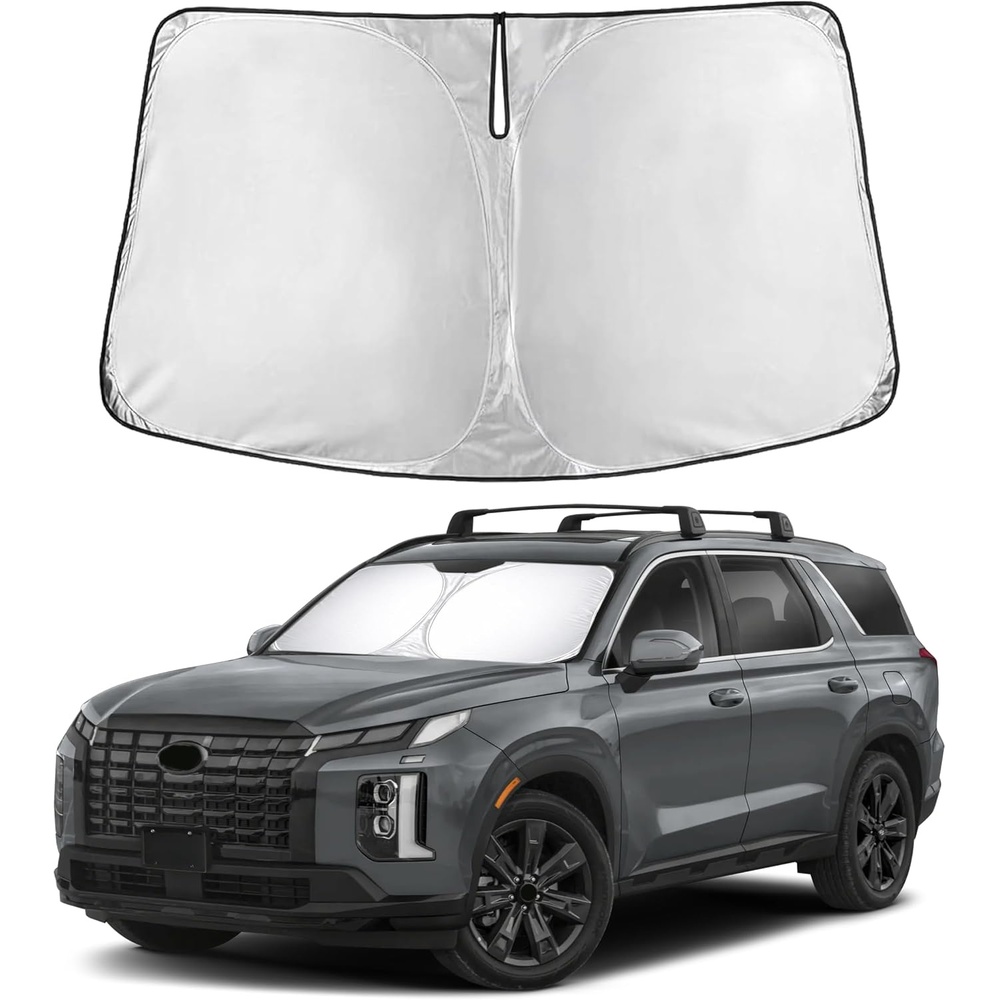 image:imageEcoNour Windshield Sunshade Compatible for Hyundai Palisade 20202025 2026  Sun Visor for Front Windshield amp Window Sun Shade Cover UV Heat Blocker amp Protector Car Accessories
