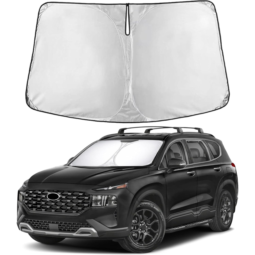 image:imageEcoNour Windshield Sunshade Compatible for Hyundai Santafe 20192022 2023 Sun Visor for Front Windshield amp Window Sun Shade Cover UV Heat Blocker amp Protector Car Accessories