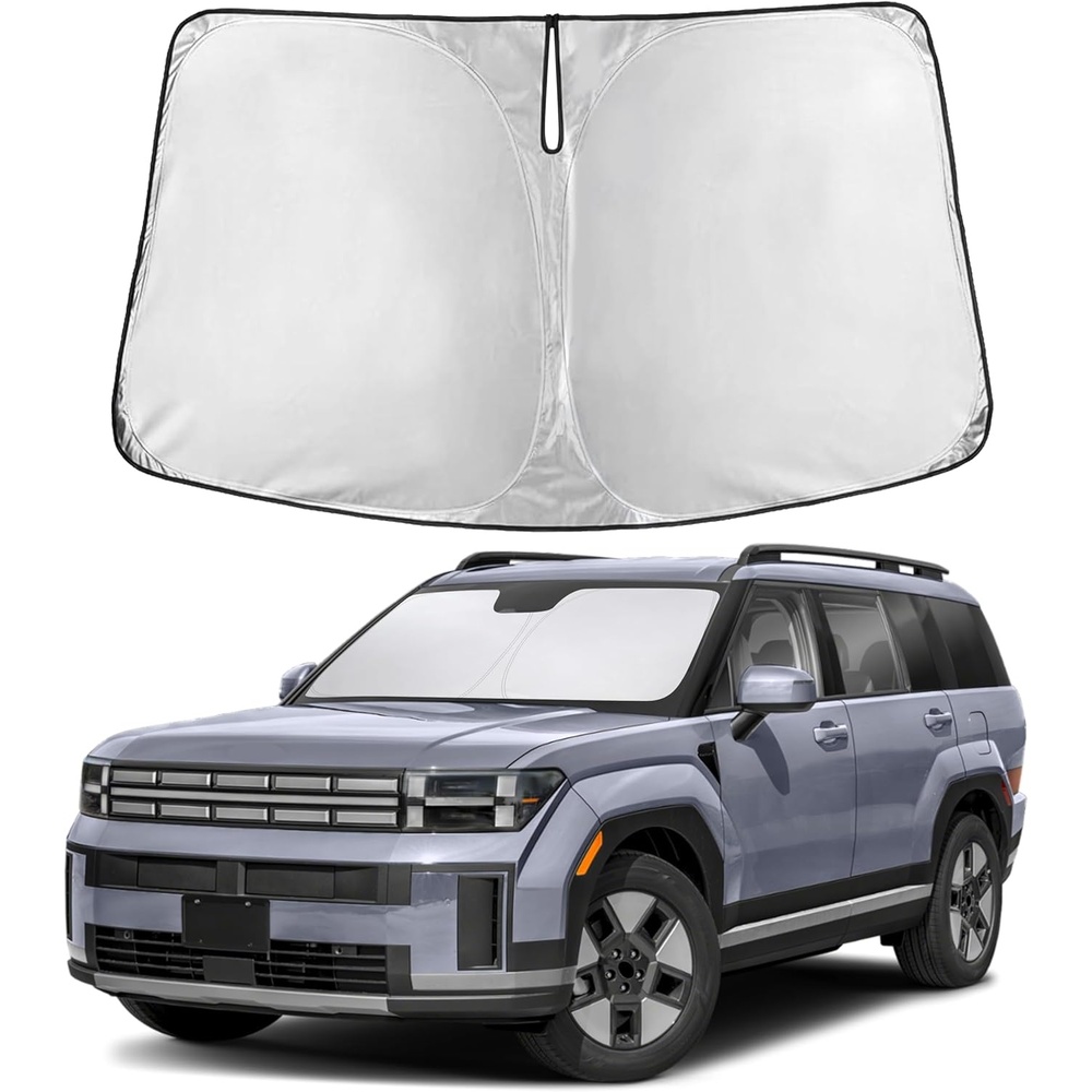 image:imageEcoNour Windshield Sunshade Compatible for Hyundai Santafe 2024 2025 2026 Sun Visor for Front Windshield amp Window Sun Shade Cover UV Heat Blocker amp Protector Car Accessories
