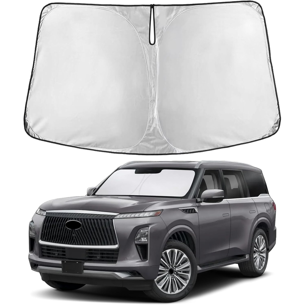 image:imageEcoNour Windshield Sunshade Compatible for Infiniti QX80 20142023 2024 Sun Visor for Front Windshield amp Window Sun Shade Cover UV Heat Blocker amp Protector Car Accessories