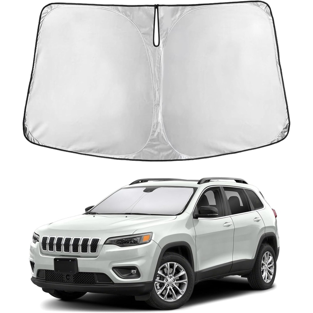 image:imageEcoNour Windshield Sunshade Compatible for Jeep Cherokee SUV 20142023 Not for Jeep Grand Cherokee Sun Visor for Front Window Sun Shade Cover UV Heat Protector Car Accessories