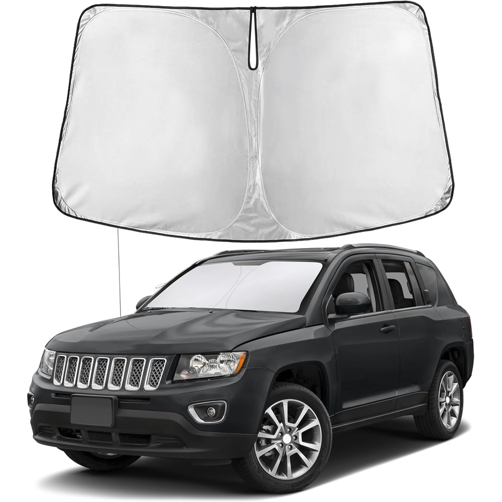 image:imageEcoNour Windshield Sunshade Compatible for Jeep Compass 20072014 2015 2016 Sun Visor for Front Windshield amp Window Sun Shade Cover UV Heat Blocker amp Protector Car Accessories