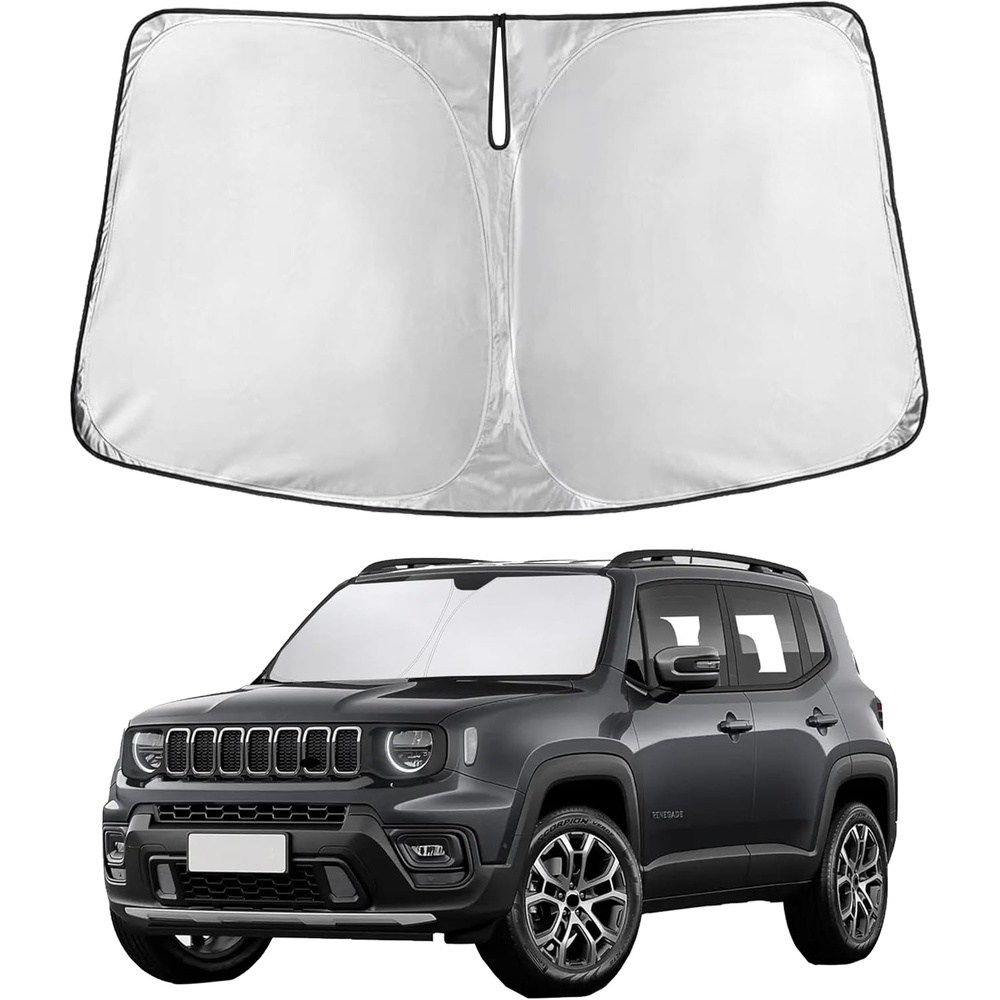 image:imageEcoNour Windshield Sunshade Compatible for Jeep Renegade 20152023 2024 Sun Visor for Front Windshield amp Window Sun Shade Cover UV Heat Blocker amp Protector Car Accessories