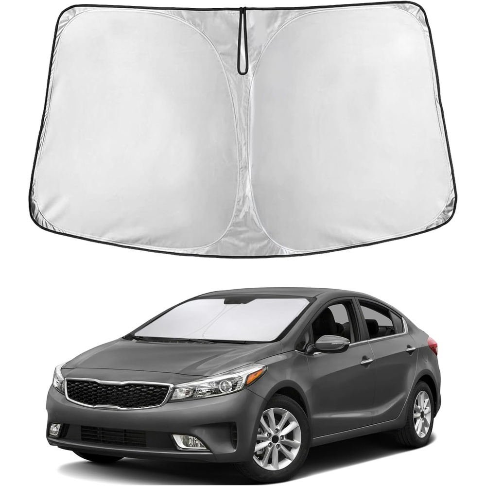 image:imageEcoNour Windshield Sunshade Compatible for Kia Forte 20192023 2024 2025 Sun Visor for Front Windshield amp Window Sun Shade Cover UV Heat Blocker amp Protector Car Accessories