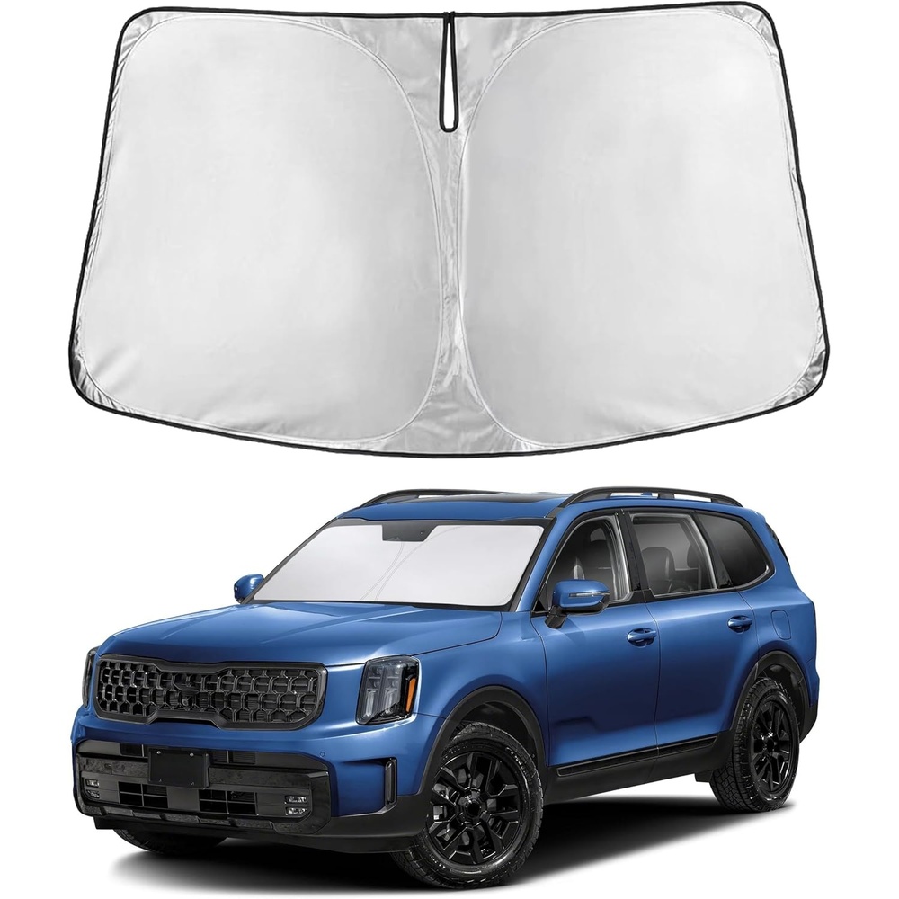image:imageEcoNour Windshield Sunshade Compatible for Kia Telluride 20202024 2025  Sun Visor for Front Windshield amp Window Sun Shade Cover UV Heat Blocker amp Protector Car Accessories