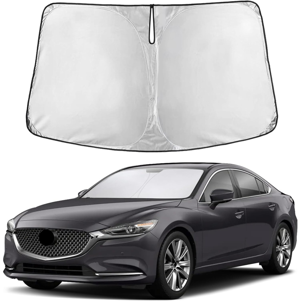 image:imageEcoNour Windshield Sunshade Compatible for Mazda 6 20142019 2020 2021 Sun Visor for Front Windshield amp Window Sun Shade Cover UV Heat Blocker amp Protector Car Accessories