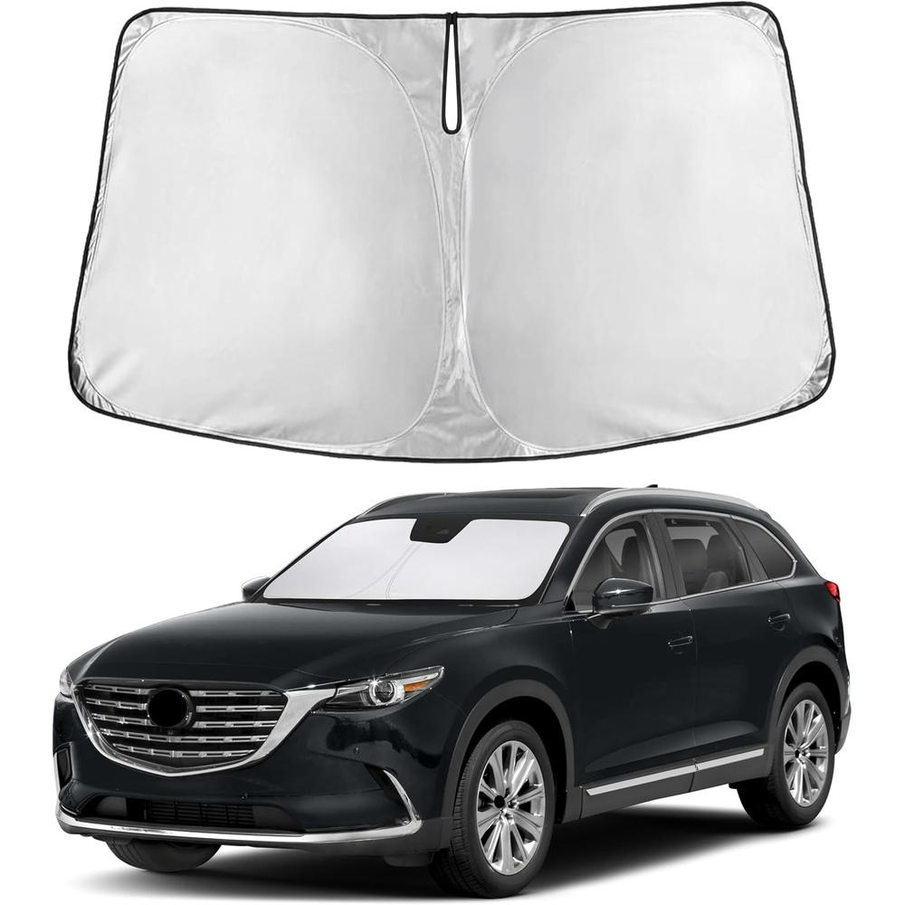 image:imageEcoNour Windshield Sunshade Compatible for Mazda CX9 20162024 2025 2026 Sun Visor for Front Windshield amp Window Sun Shade Cover UV Heat Blocker amp Protector Car Accessories