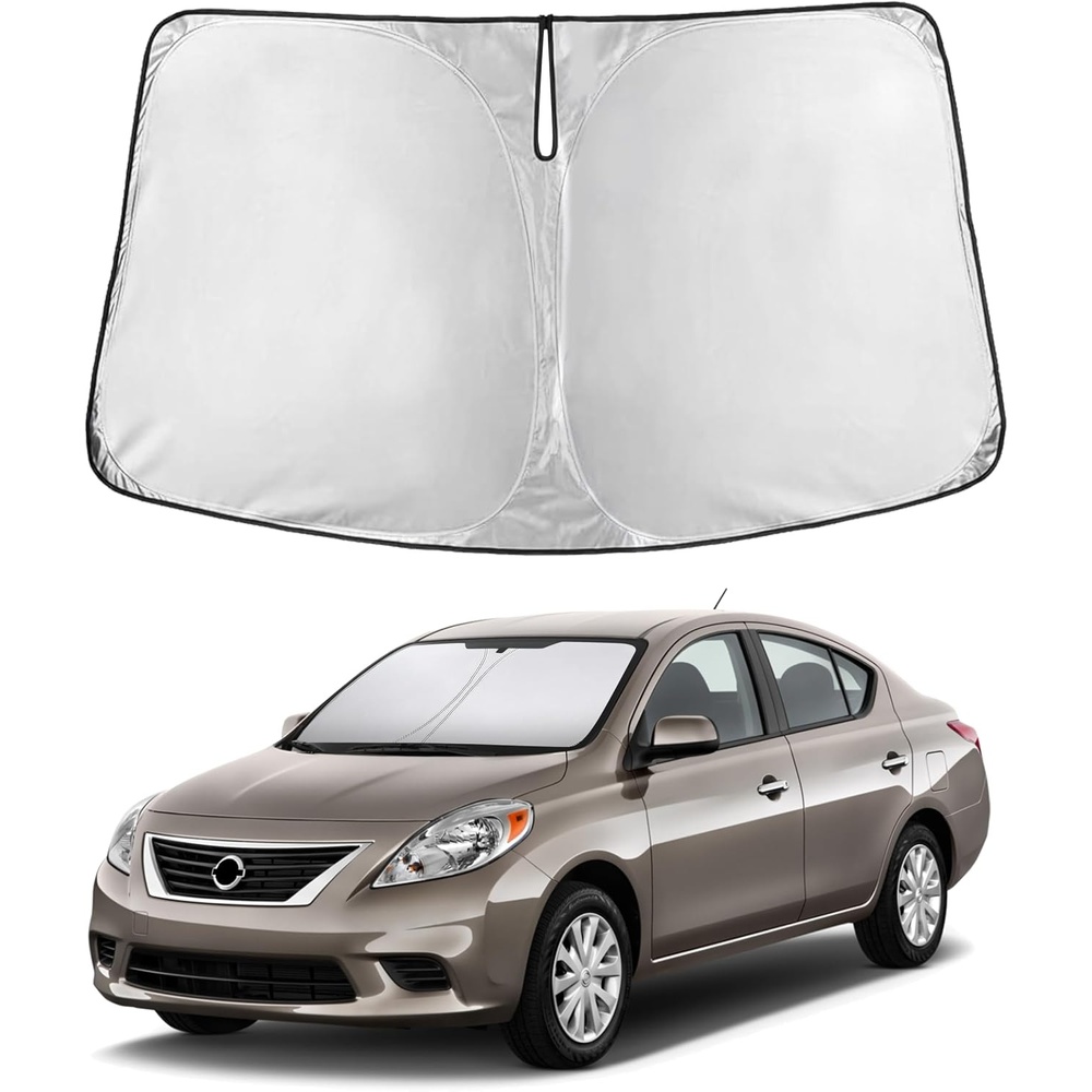 image:imageEcoNour Windshield Sunshade Compatible for Nissan Versa 20122017 2018 2019 Sun Visor for Front Windshield amp Window Sun Shade Cover UV Heat Blocker amp Protector Car Accessories