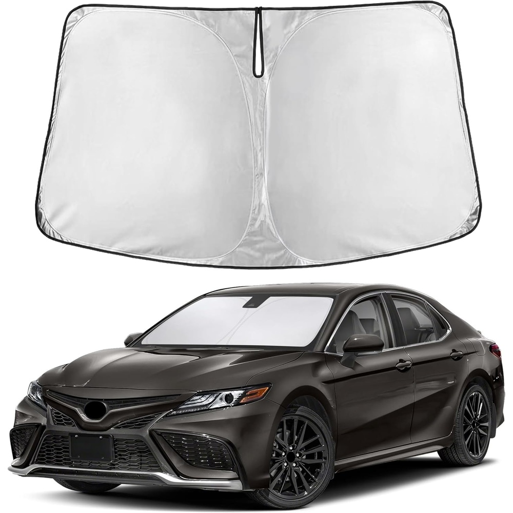 image:imageEcoNour Windshield Sunshade Compatible for Toyota Camry 20182022 2023 2024  LE SE SE Nightshade XLE XSE TRD Sun Visor for Front Windshield Sun Shade Cover UV Heat Protector Car Accessories