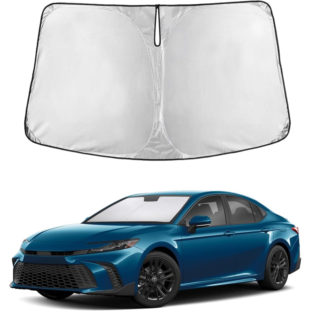 image:imageEcoNour Windshield Sunshade Compatible for Toyota Camry 2025 2026 Hybrid LE SE SE XLE XSE TRD Sun Visor for Front Windshield Sunshade Cover UV Heat Protector Car Accessories