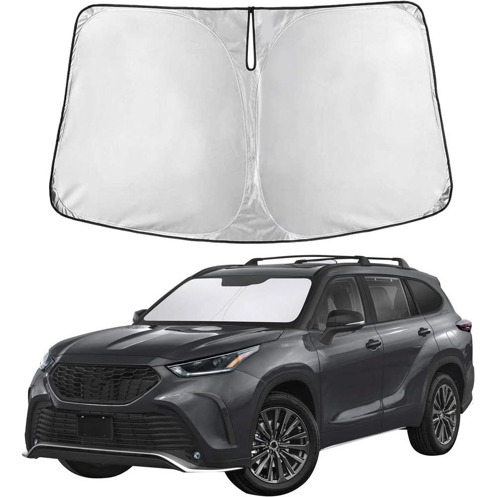 image:imageEcoNour Windshield Sunshade Compatible for Toyota Highlander 20202025 2026 Sun Visor for Front Windshield amp Window Sun Shade Cover UV Heat Blocker amp Protector Car Accessories