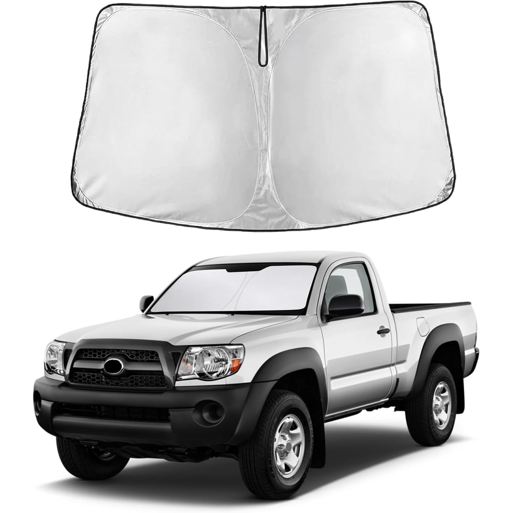 image:imageEcoNour Windshield Sunshade Compatible for Toyota Tacoma 20052014 2015 SR SR5 TRD Sport OffRoad Limited TRD Pro Sun Visor for Front Window Sun Shade Cover UV Protector Car Accessories