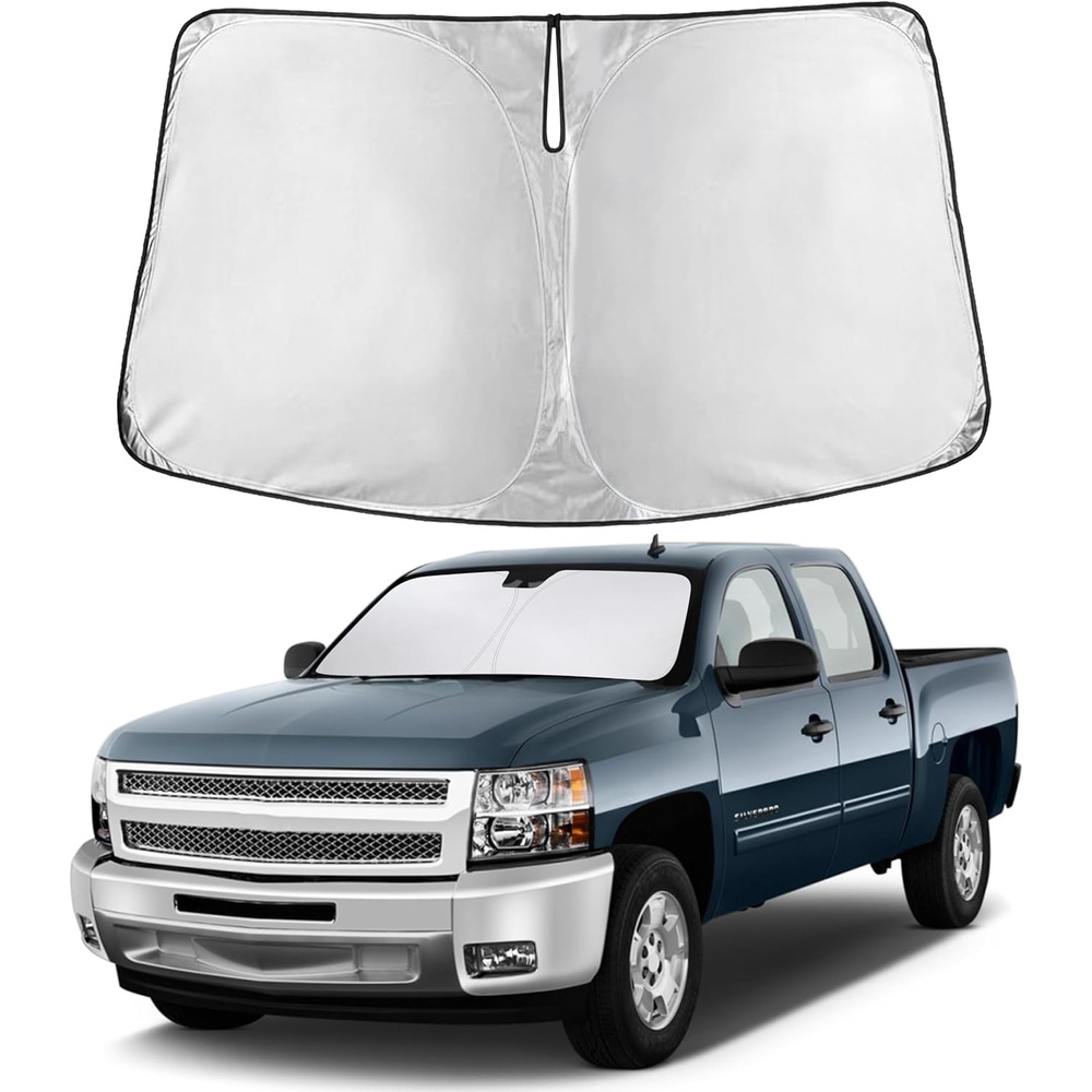 image:imageEcoNour Windshield Sunshade for Chevy SilveradoGMC Sierra 20072012 2013 1500 2500 3500 Front Windshield Sun Shade Cover UV Heat Blocker amp Protector Car Sun Visor Interior Accessory