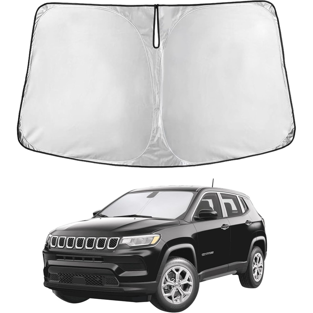 image:imageEconour Windshield Sun Shade Compatible for Rivian R1S R1T 20222025 2026 Sun Visor for Front Windshield amp Window Sun Shade Cover UV Heat Blocker amp Protector Car Accessoriesfor Jeep Compass 20172025