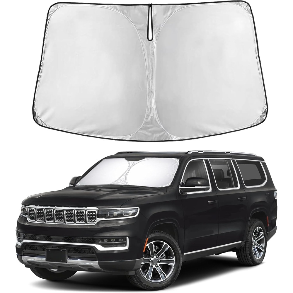 image:imageEconour Windshield Sun Shade Compatible for Rivian R1S R1T 20222025 2026 Sun Visor for Front Windshield amp Window Sun Shade Cover UV Heat Blocker amp Protector Car AccessoriesFor Jeep Grand Wagoneer 20222026