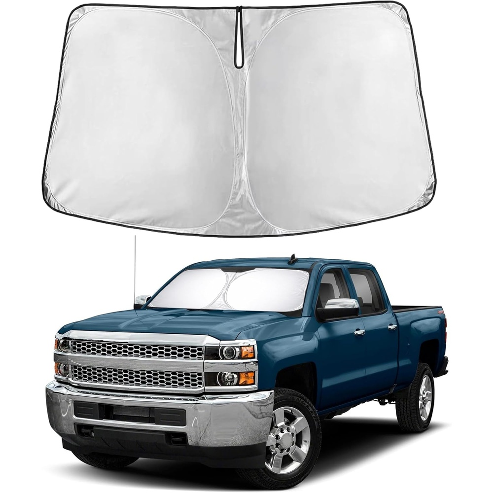 image:imageEconour Windshield Sun Shade Compatible for Rivian R1S R1T 20222025 2026 Sun Visor for Front Windshield amp Window Sun Shade Cover UV Heat Blocker amp Protector Car AccessoriesFor Chevrolet Silverado 2500 2015 2019