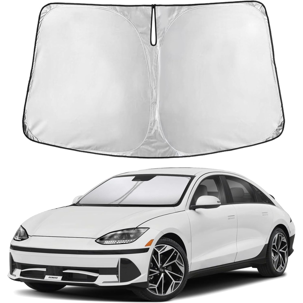 image:imageEconour Windshield Sun Shade Compatible for Rivian R1S R1T 20222025 2026 Sun Visor for Front Windshield amp Window Sun Shade Cover UV Heat Blocker amp Protector Car Accessoriesfor Hyundai Ioniq 6 20232025