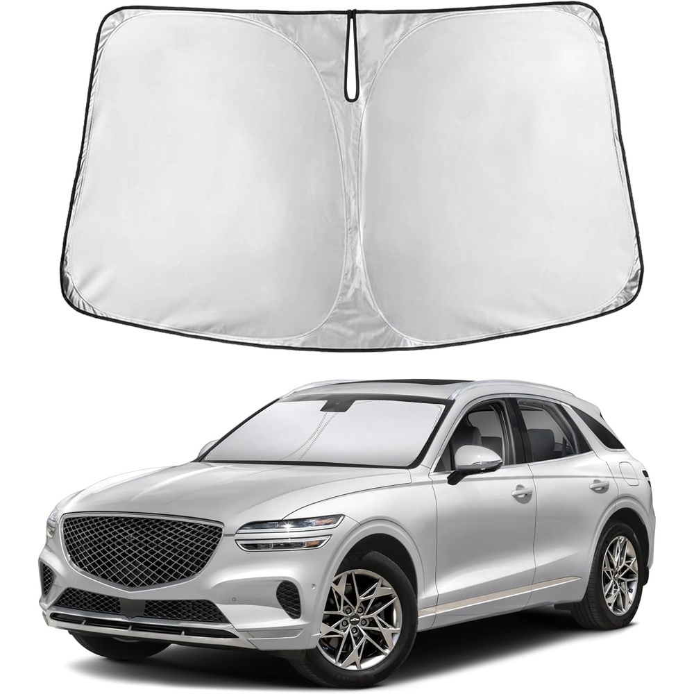 image:imageEconour Windshield Sun Shade Compatible for Rivian R1S R1T 20222025 2026 Sun Visor for Front Windshield amp Window Sun Shade Cover UV Heat Blocker amp Protector Car Accessoriesfor Genesis GV70 20222026