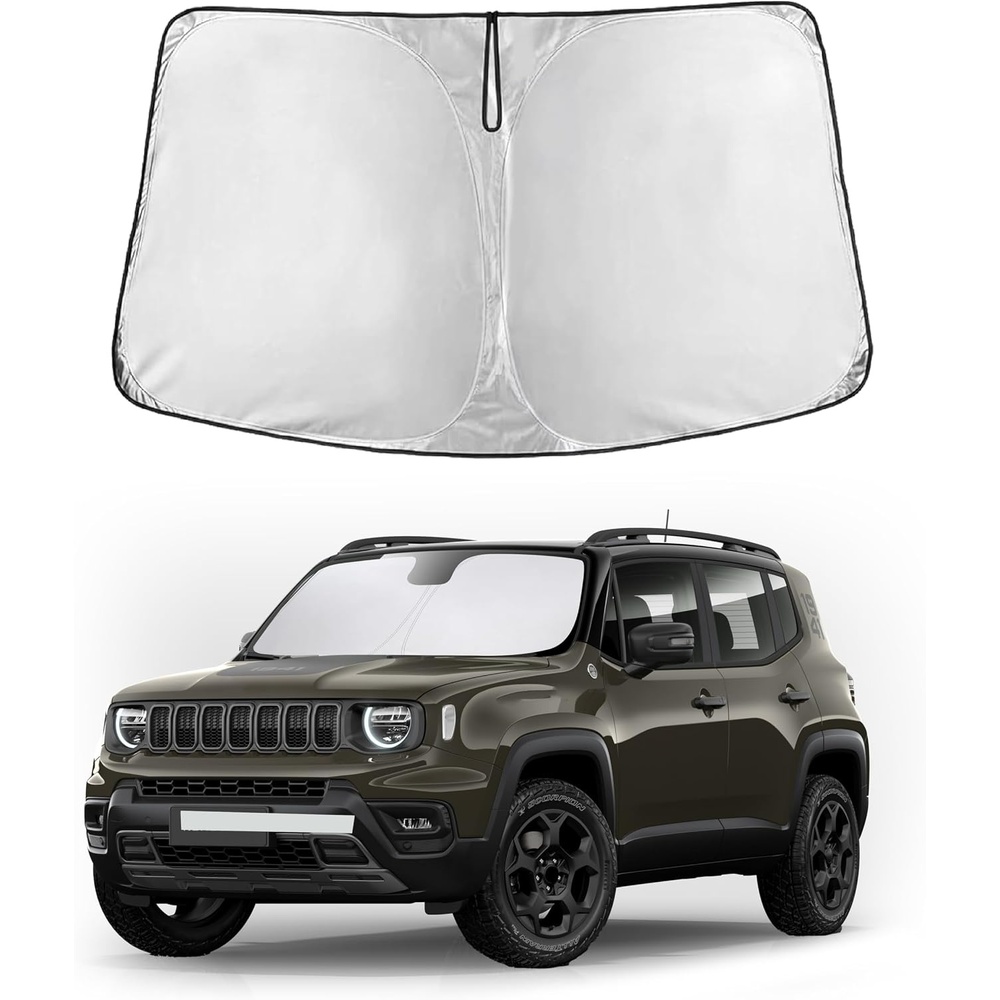 image:imageEconour Windshield Sun Shade Compatible for Rivian R1S R1T 20222025 2026  Sun Visor for Front Windshield amp Window Sun Shade Cover UV Heat Blocker amp Protector Car AccessoriesFor Jeep Renegade 2015  2025
