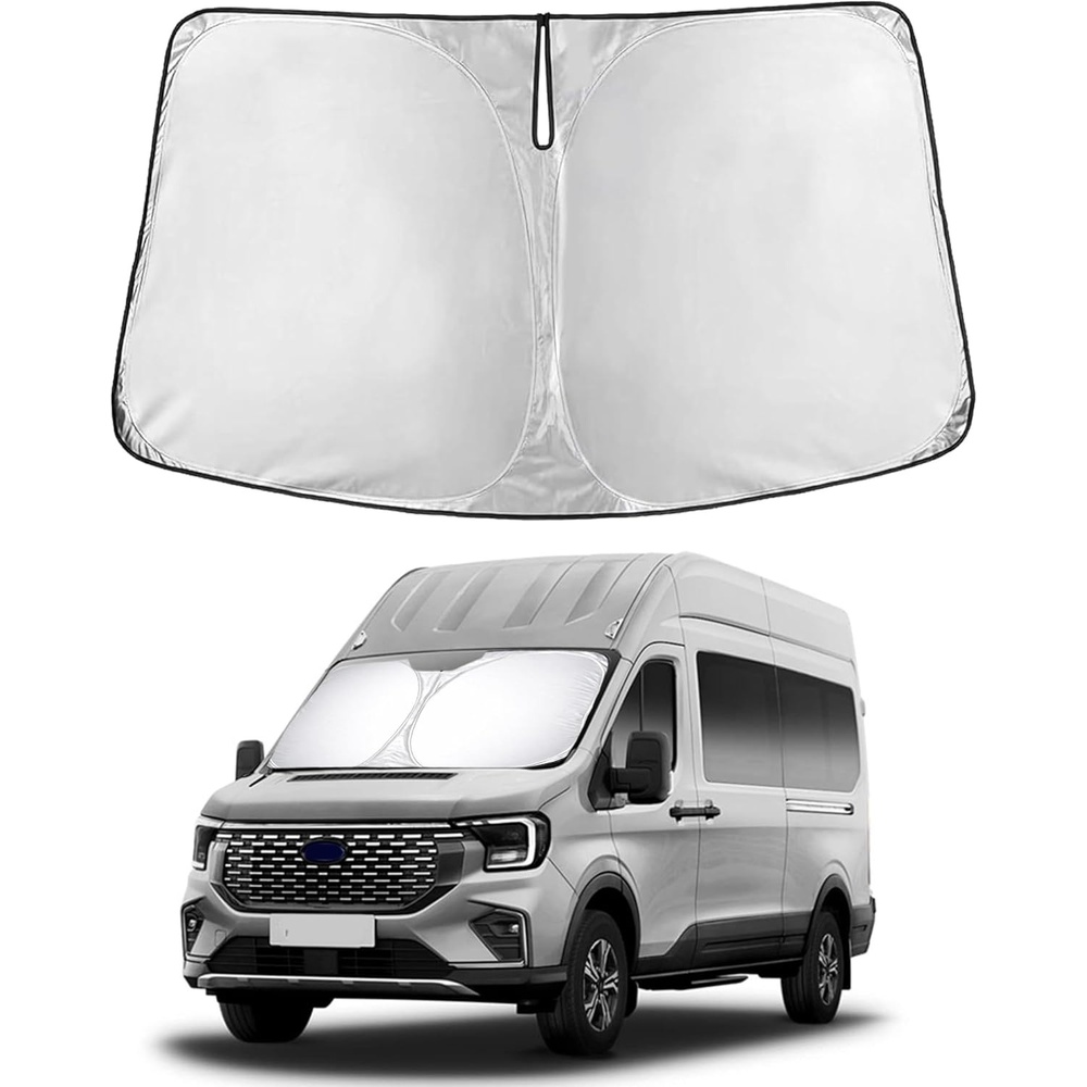 image:imageEconour Windshield Sun Shade Compatible for Rivian R1S R1T 20222025 2026 Sun Visor for Front Windshield amp Window Sun Shade Cover UV Heat Blocker amp Protector Car AccessoriesFor Ford ETransit 20222026