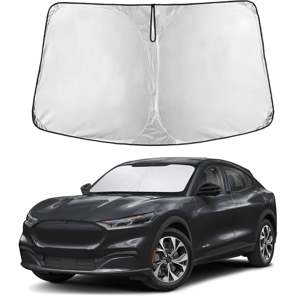 image:imageEconour Windshield Sun Shade Compatible for Rivian R1S R1T 20222025 2026 Sun Visor for Front Windshield amp Window Sun Shade Cover UV Heat Blocker amp Protector Car Accessoriesfor Ford Mustang MachE 20212026